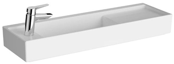 VitrA 7409B003-0052 ArchiPlan Tezgah Üstü Sol Armatür Delikli Lavabo 90cm,Beyaz.